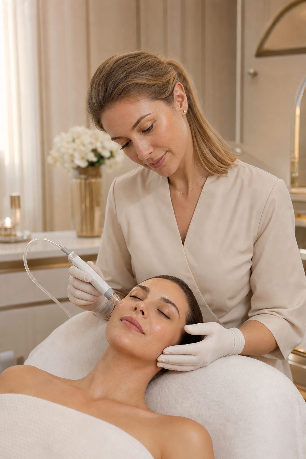 Facial aesthetic treatment at Asetica Clinic